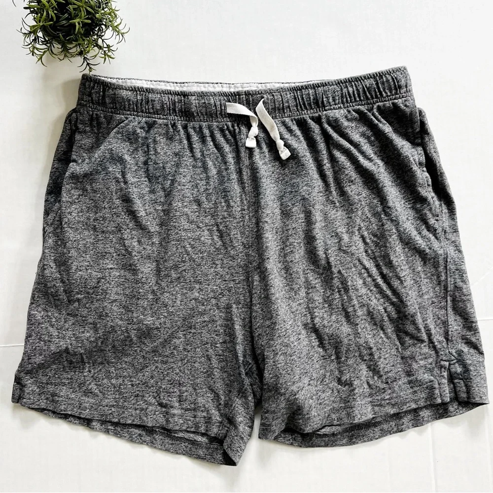 J. Crew Mens Elastic Waist Lounge Shorts in Gray